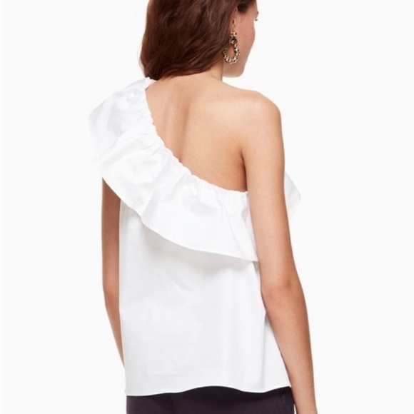 Kate Spade 100% Cotton Broome Street One Shoulder Top Size S - Picture 2 of 9